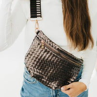 Westlyn Woven Bum Bag - Metallic Navy
