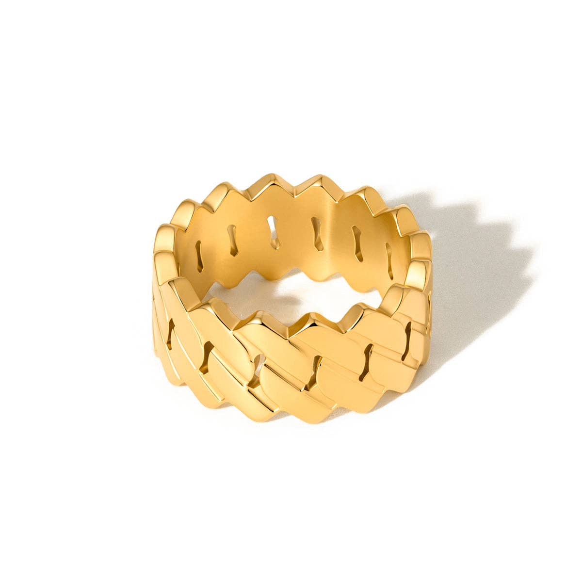 Banded Metal Statement Ring - WATERPROOF: 8