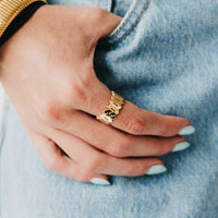 Banded Metal Statement Ring - WATERPROOF: 7