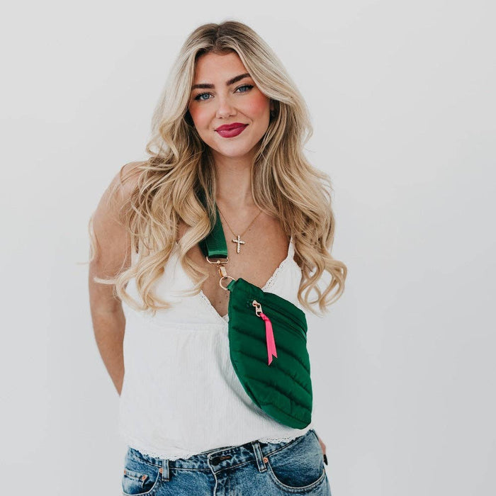 Jolie Puffer Bum Bag: Emerald