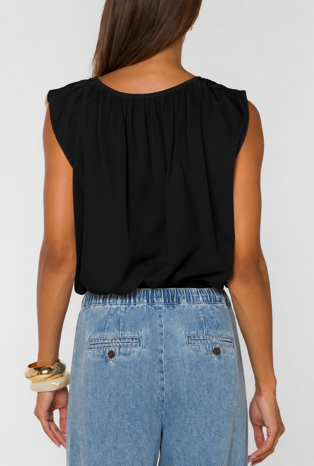Gwyn Bubble Top - Black