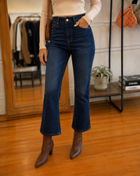 Kelsey Ankle Flare - Dark Wash
