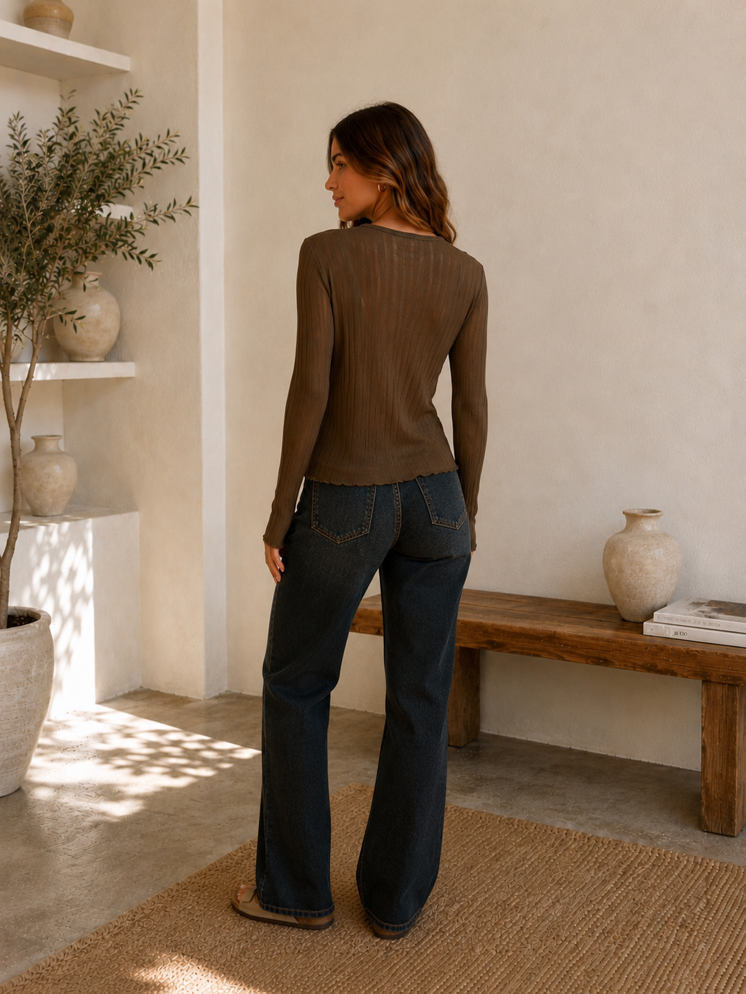 Selena Knit Long Sleeve - Brown