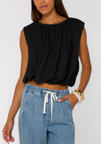 Gwyn Bubble Top - Black