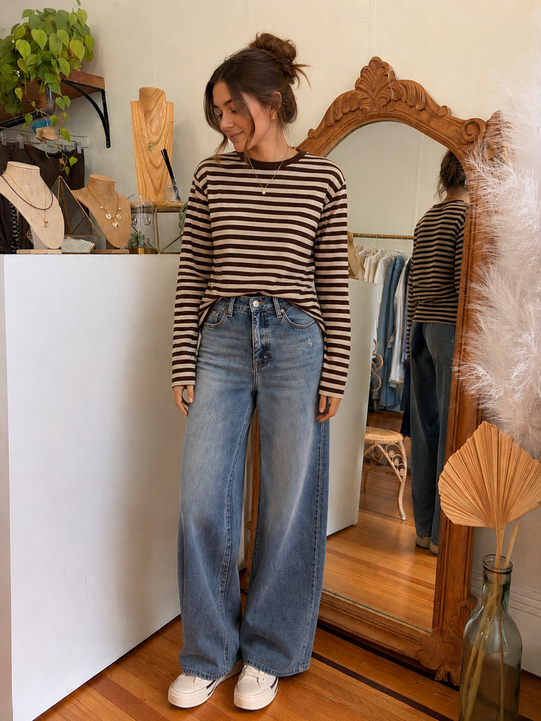 Sydney Striped Long Sleeve - Brown