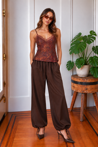 Camille Lace Tank Top in Brick