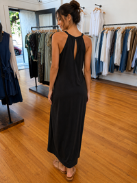 Capria Halter Midi Dress - Black