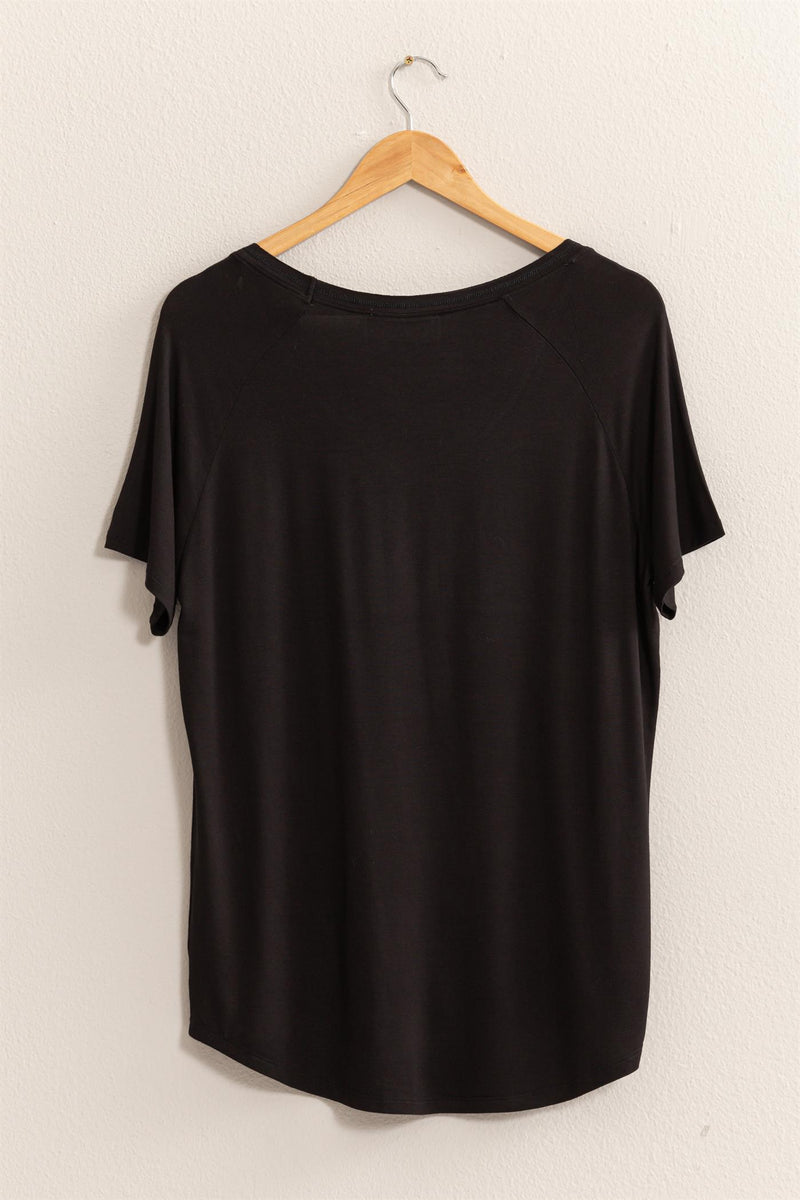 Channie Short Sleeve Top - Black