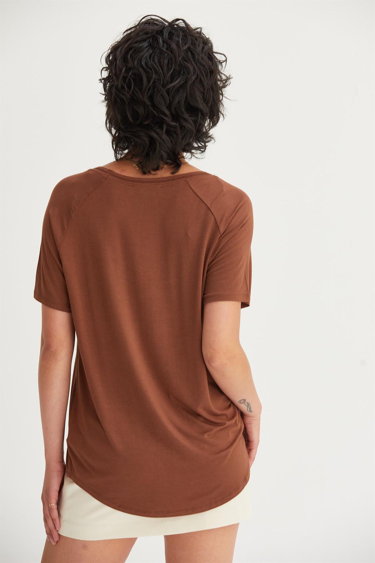 Channie Short Sleeve Top - Chestnut