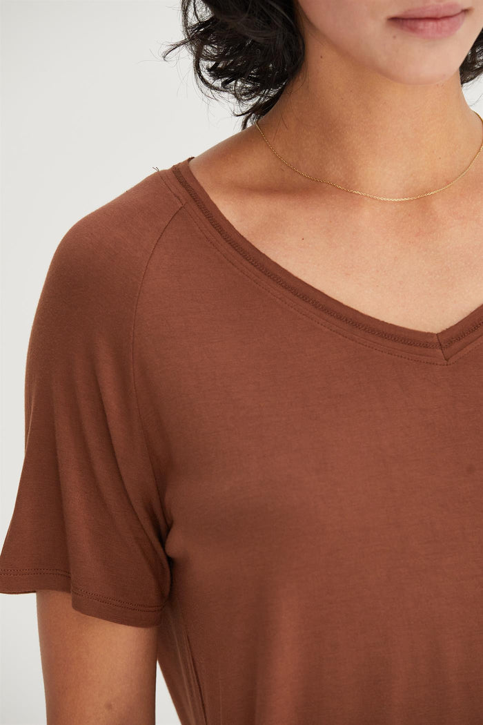 Channie Short Sleeve Top - Chestnut