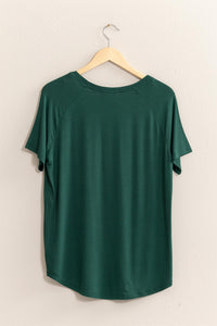 Channie Short Sleeve Top - Dark Green