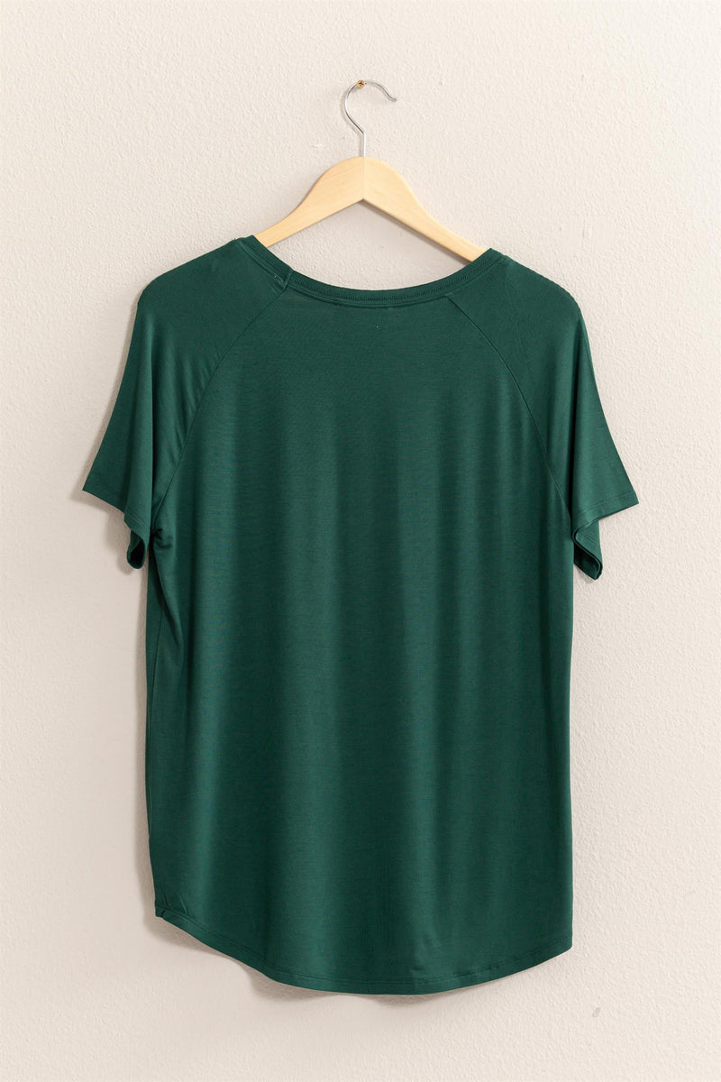 Channie Short Sleeve Top - Dark Green