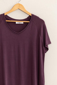 Channie Short Sleeve Top - Dark Plum