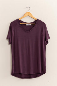 Channie Short Sleeve Top - Dark Plum