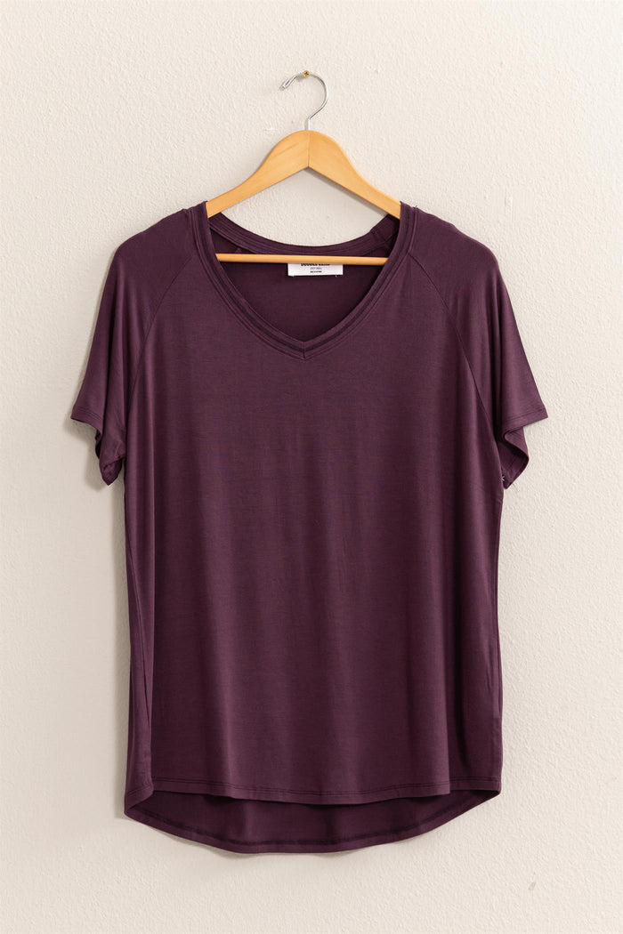 Channie Short Sleeve Top - Dark Plum