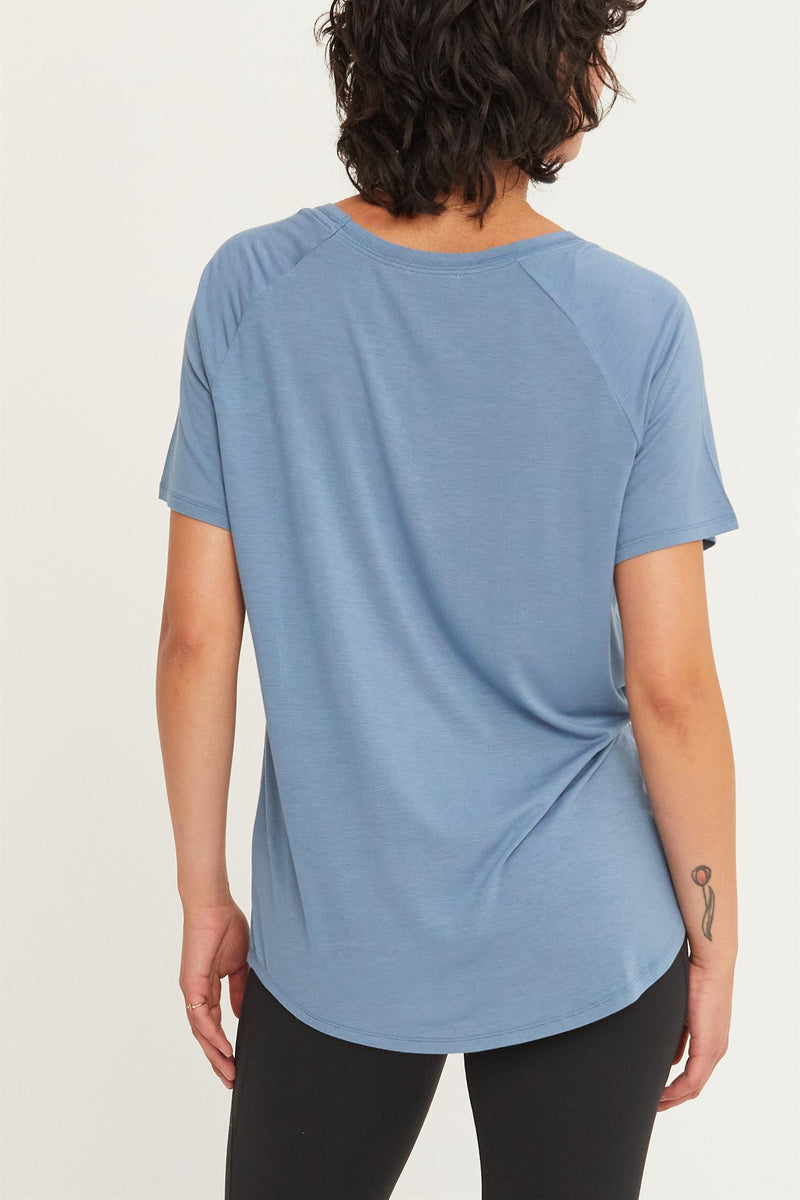 Channie Short Sleeve Top - Gray Blue