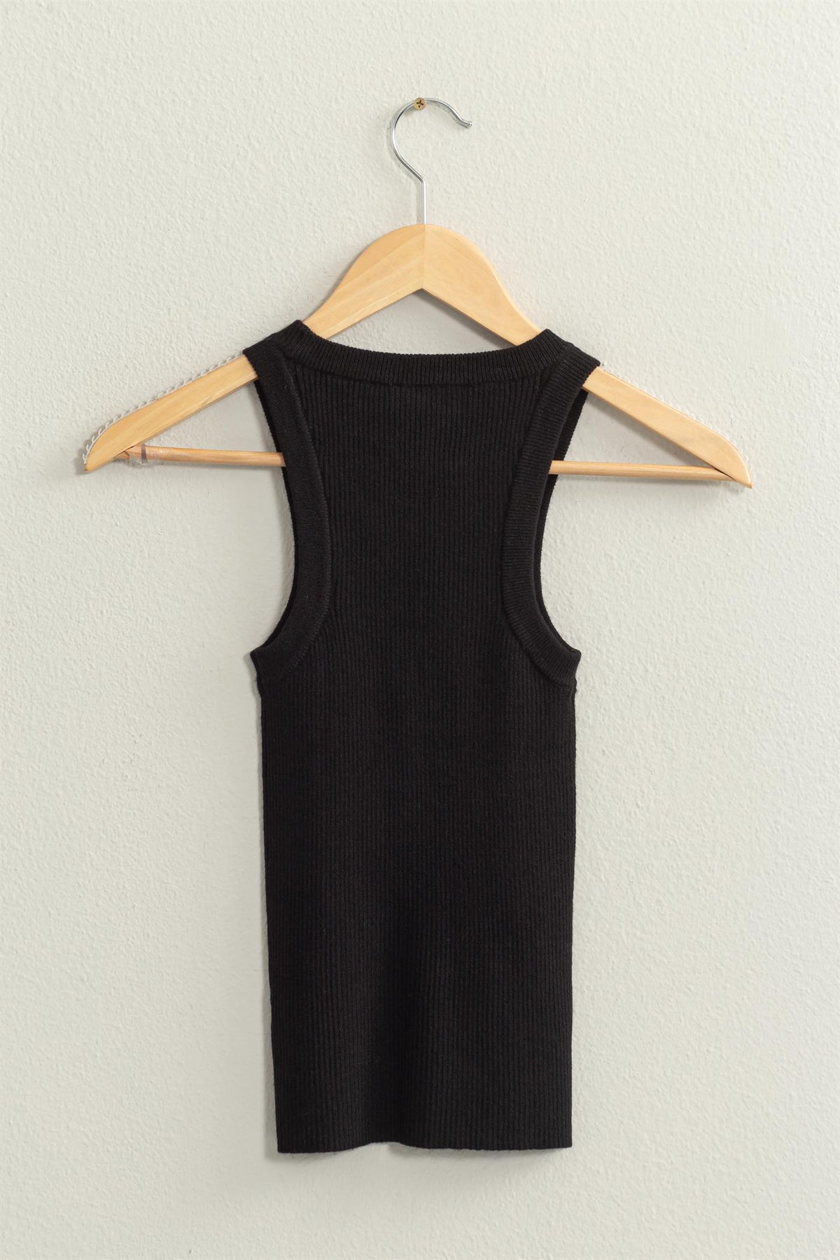 Jensen Ribbed Sweater Tank- Black