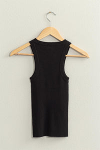 Jensen Ribbed Sweater Tank- Black