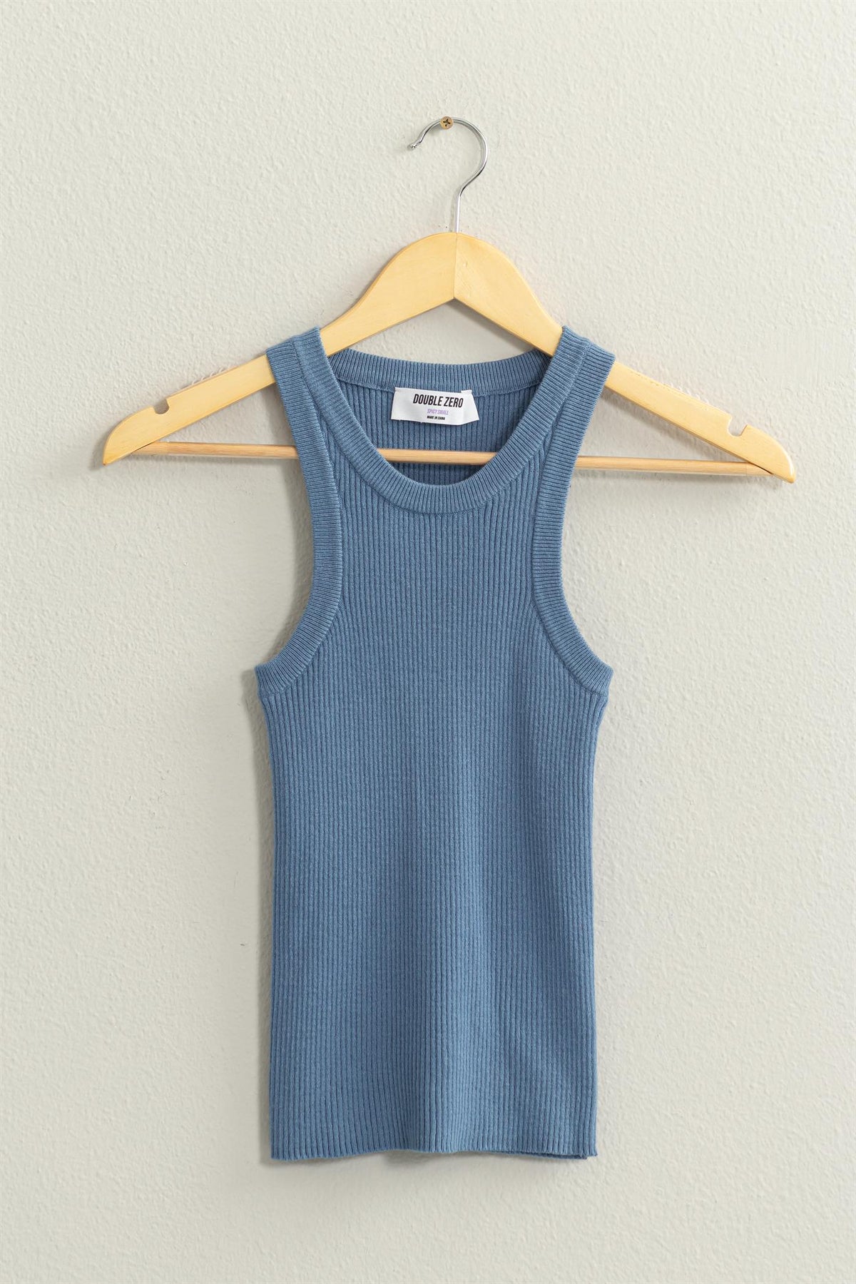 Jensen Ribbed Sweater Tank- Gray Blue