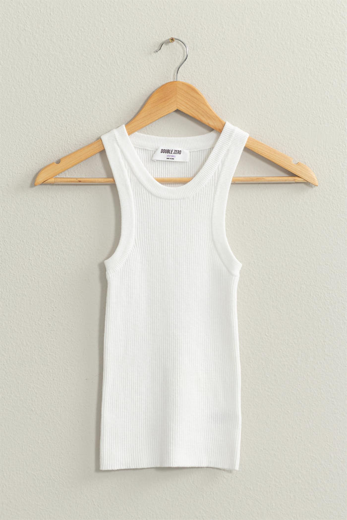 Jensen Ribbed Sweater Tank- Off White