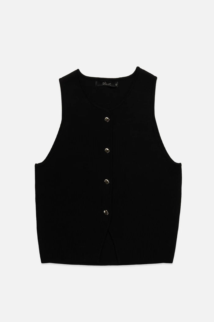 Ibiza Knitted Vest - Black