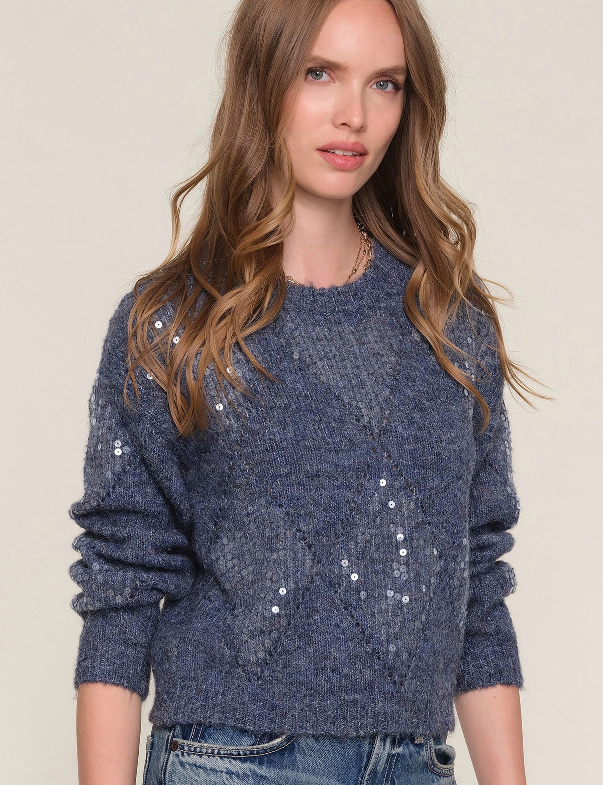 Dorian Blue Sequin Sweater