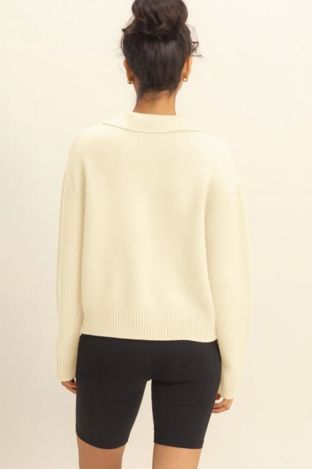 Maya Collar Sweater- Cream