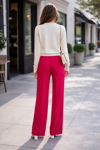 Diana Wide Leg Pants - Red