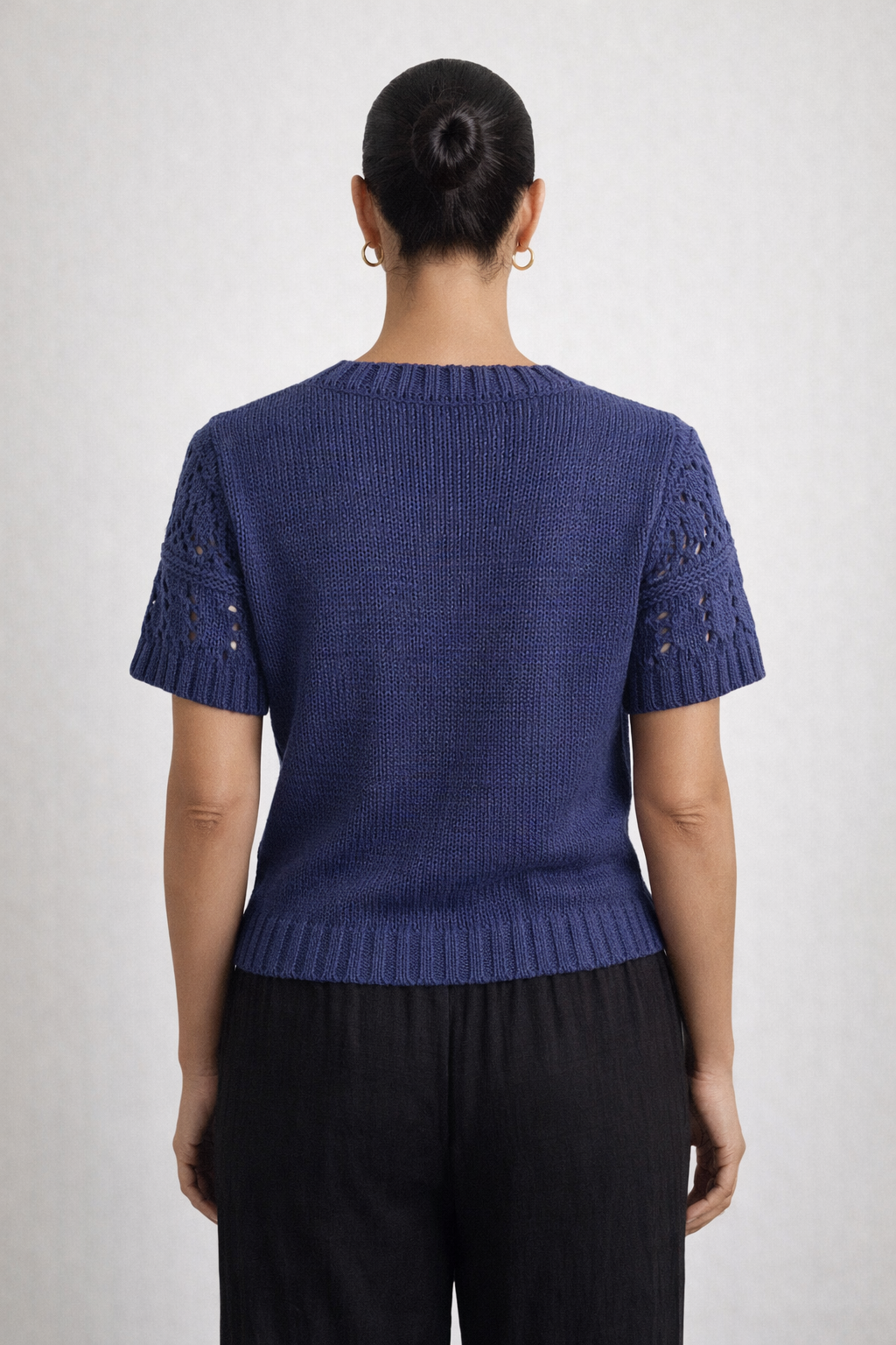 Janice Short Sleeve Sweater - Blue