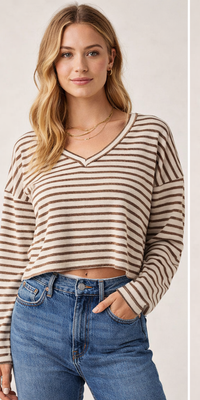 Ren Striped V-Neck Top