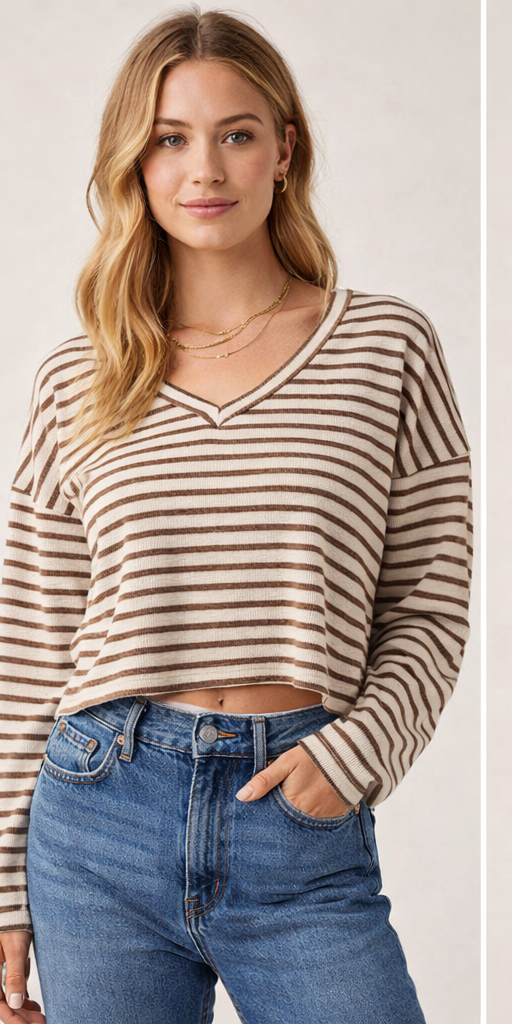 Ren Striped V-Neck Top