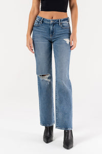 Tracey Mid Rise Straight Leg Jeans