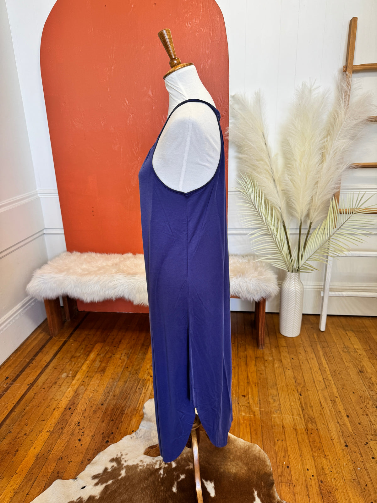 Capria Halter Midi Dress - Indigo