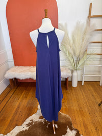 Capria Halter Midi Dress - Indigo
