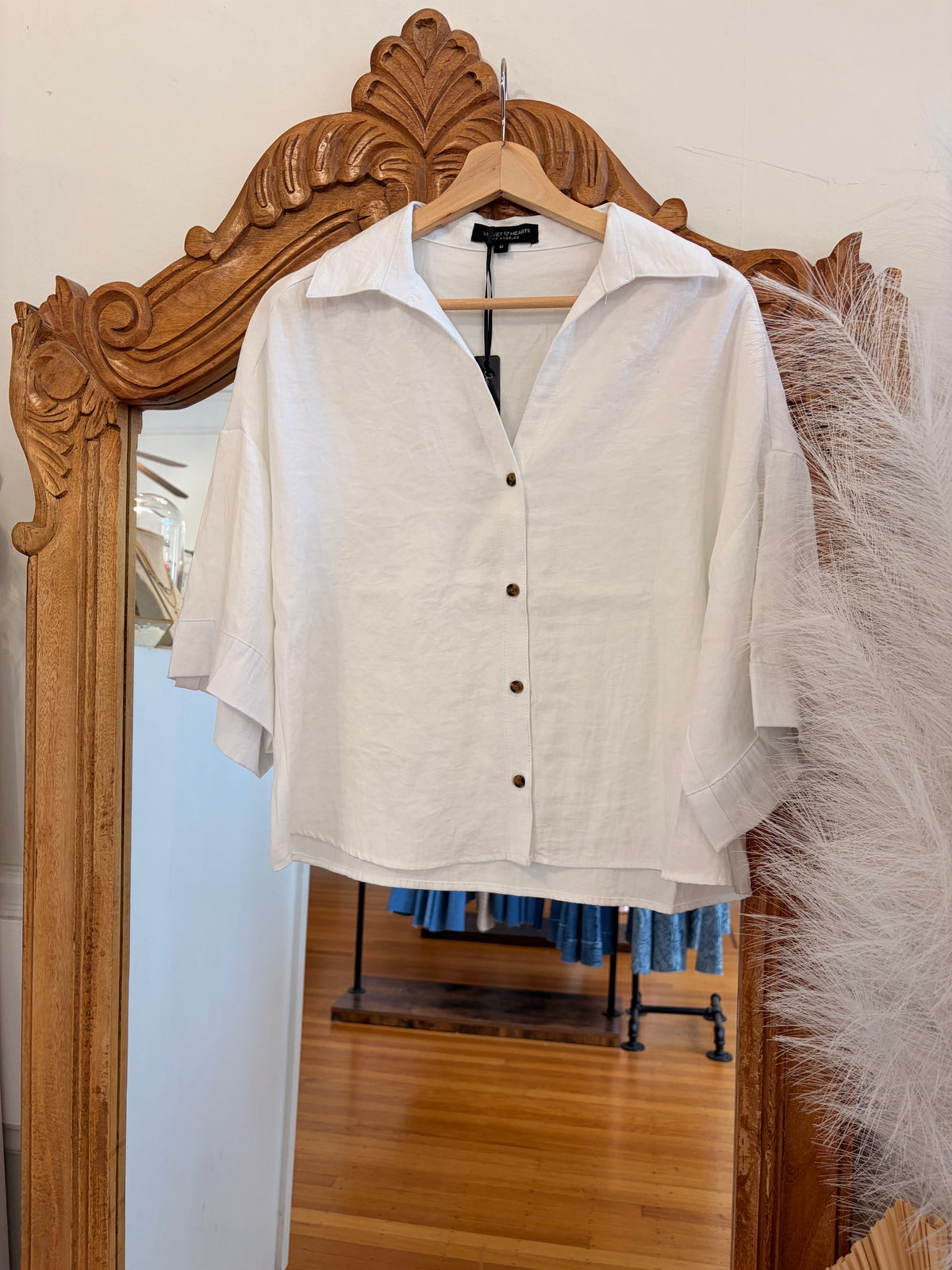 Shelly Linen top - White