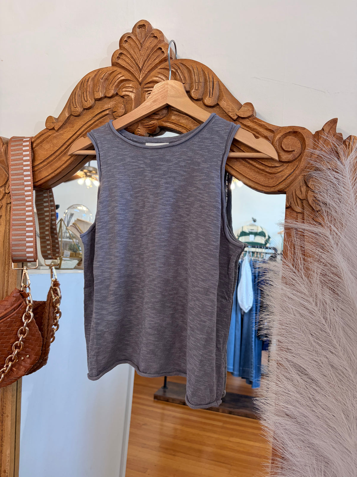 Lila Knitted Tank - Grey