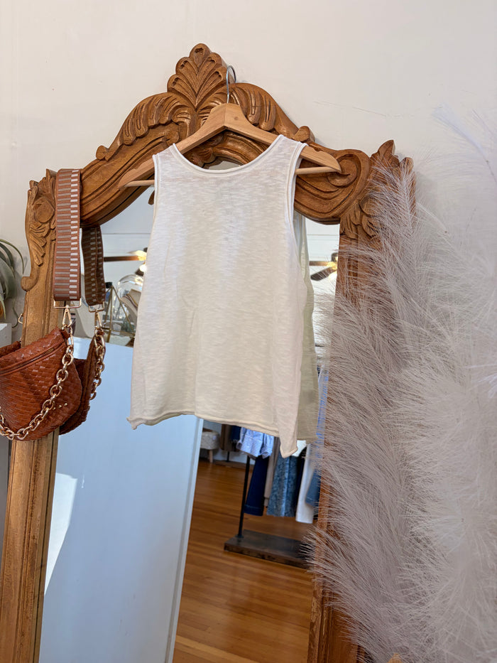Lila Knitted Tank - White