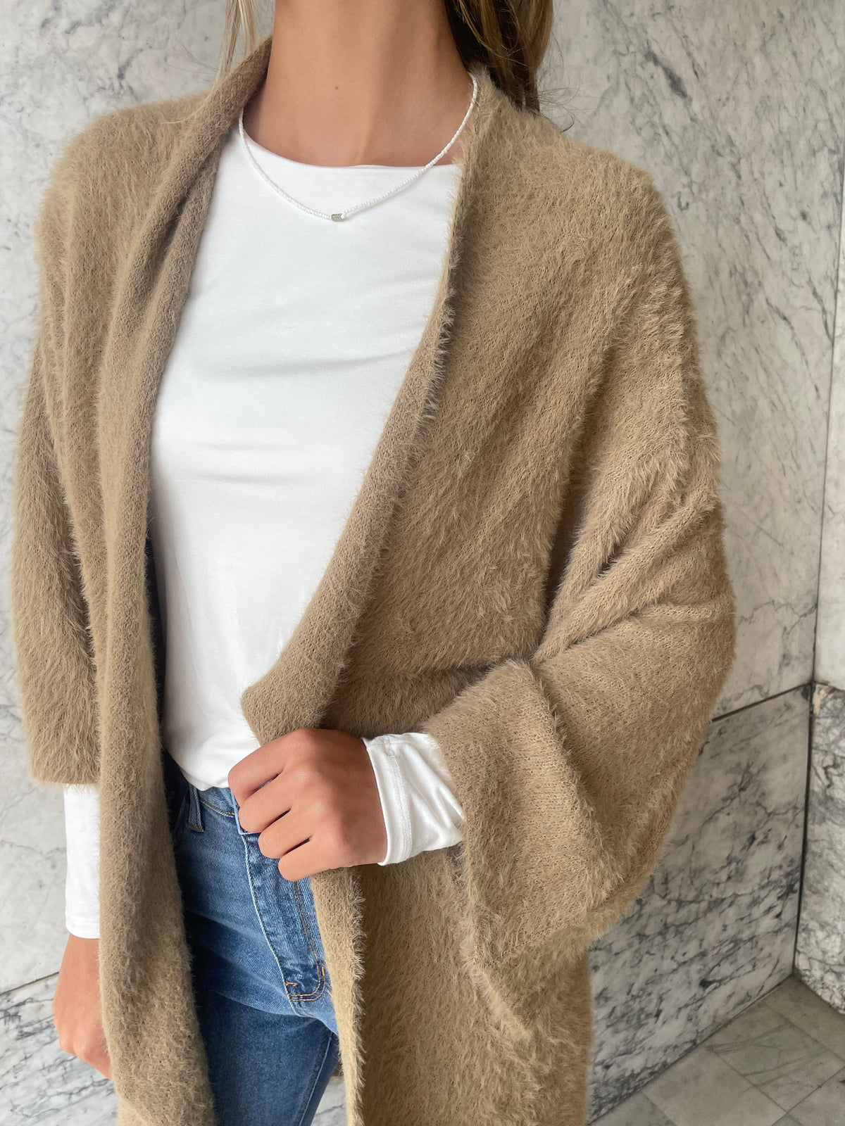 Luxe Faux Mohair Knit Cardigan
