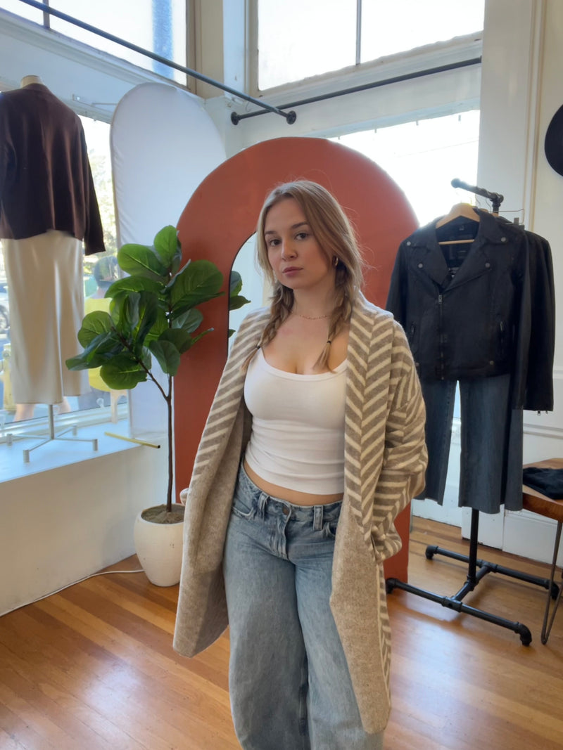 Katie Open Knit Chevron Cardigan