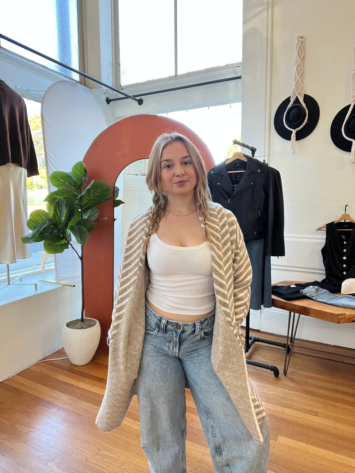 Katie Open Knit Chevron Cardigan