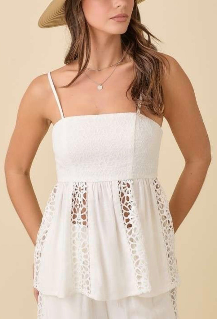 Isla Linen Top - White