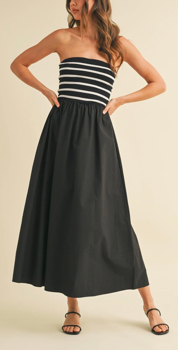 Noelle Strapless Midi Dress