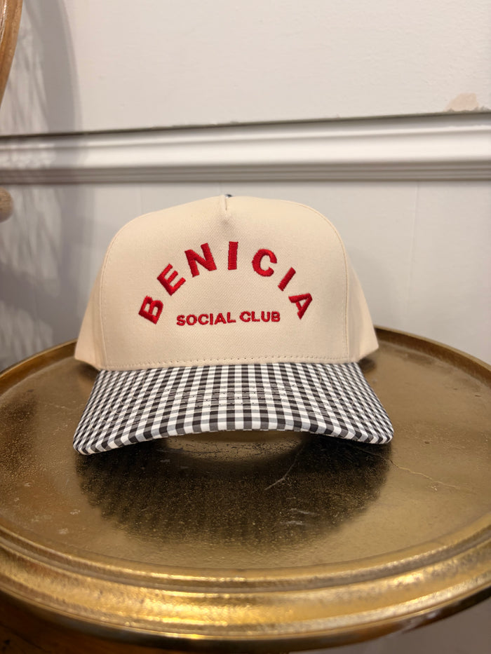 Benicia Social Club Hat - Gingham