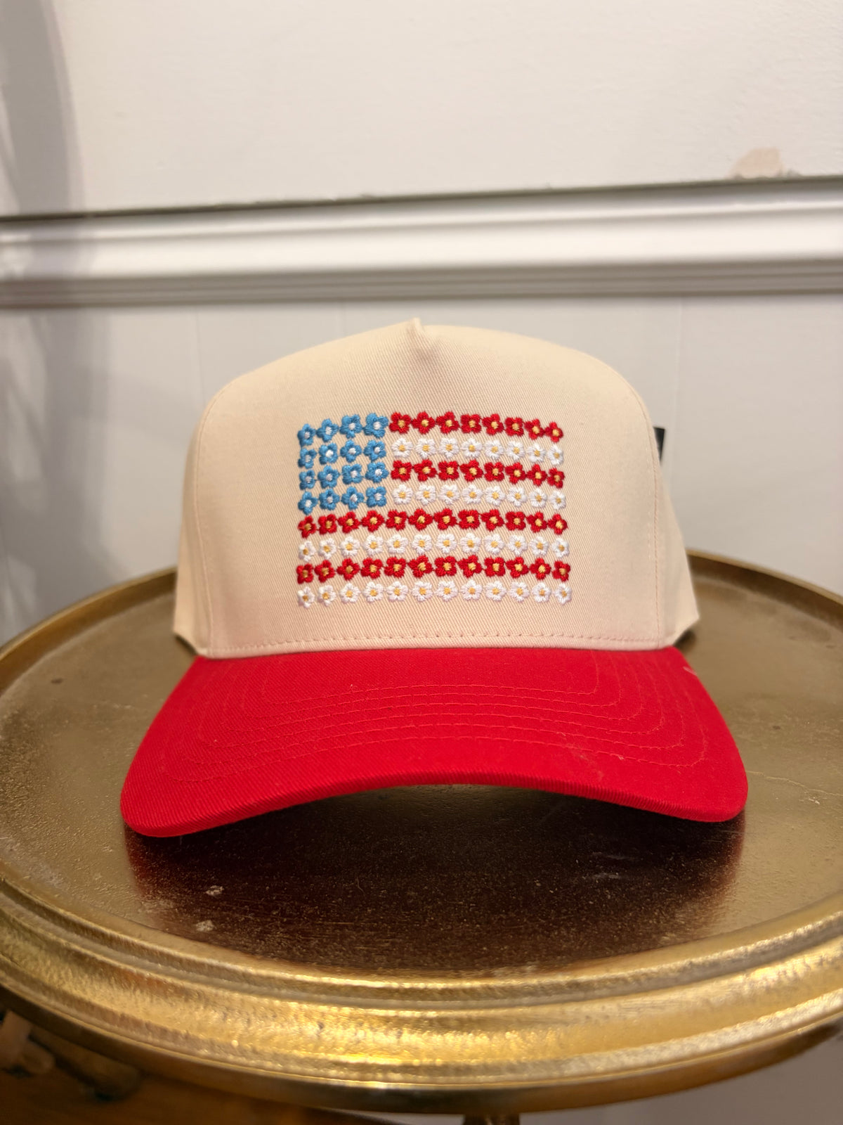 Floral American Flag Hat