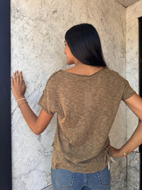 Carmen Relaxed Tee- Taupe