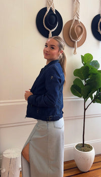 Sunny Leather Jacket - Blue