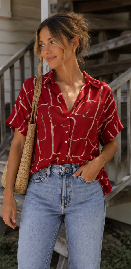 Ren Short Sleeve Tie Top