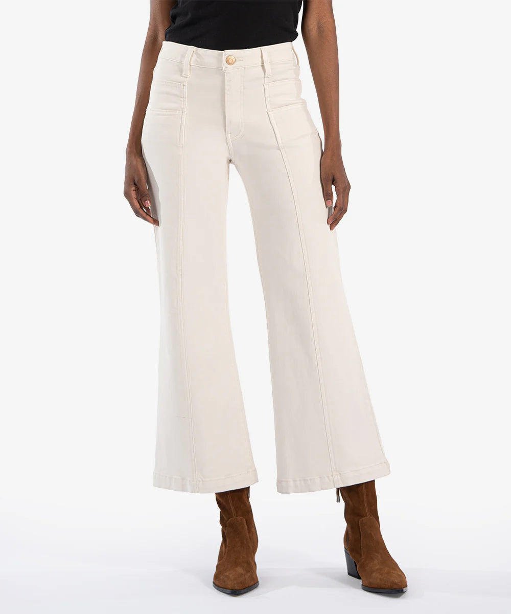 Meg High Rise Wide Leg- Ecru