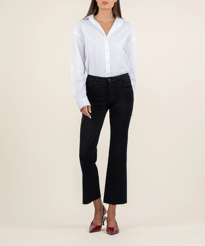 Kelsey Mid Rise Ankle Flare- Black