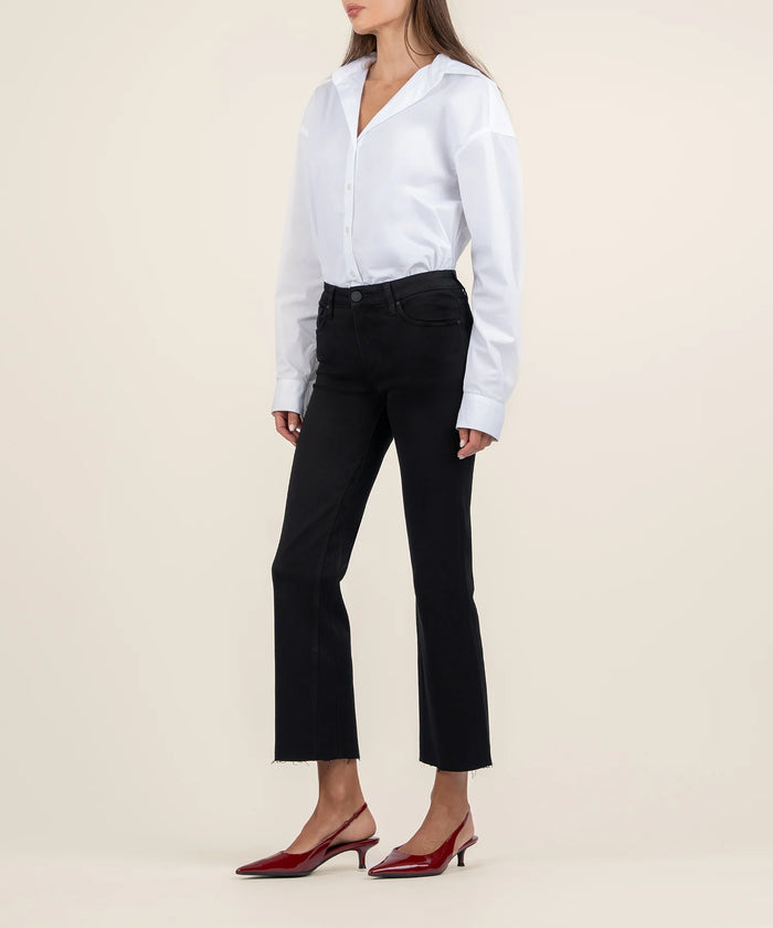 Kelsey Mid Rise Ankle Flare- Black